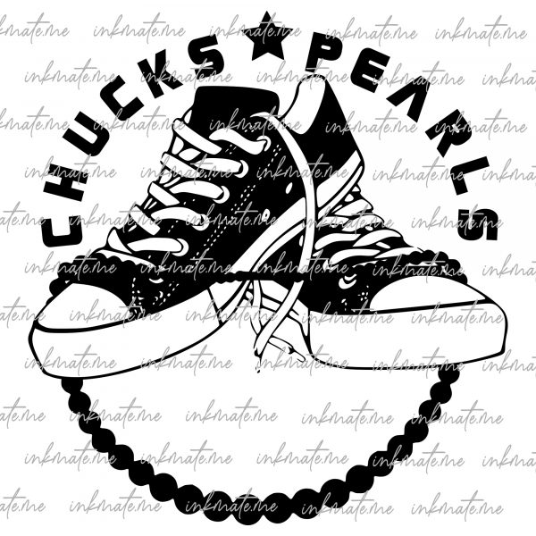 Chic Chucks, Stylish Footwear, Casual Meets Classy, Fashion Statement, Elegant Pearls, Sophisticated Pearls