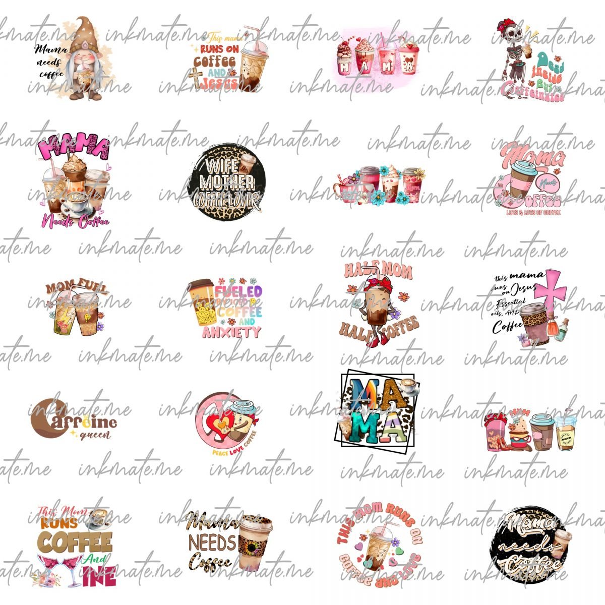 Coffee Sublimation Bundle | Coffee PNG Bundle | Funny Coffee Mom Designs for Sublimation and Print