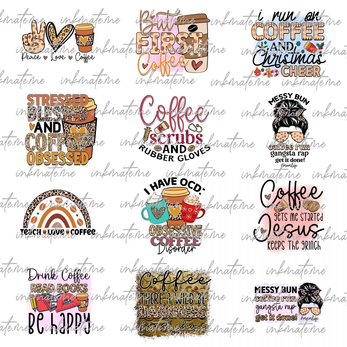 Coffee Sublimation Bundle | Coffee PNG Bundle | Funny Coffee Mom Designs for Sublimation and Print