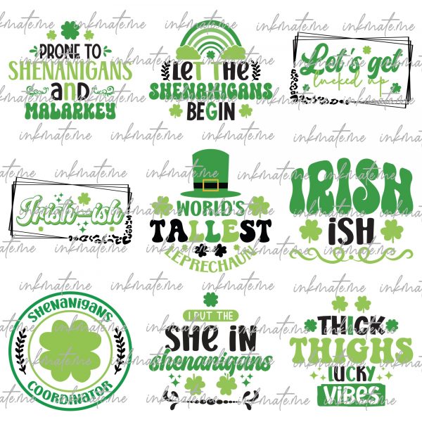 St Patricks Day PNG Mega Bundle, Funny Lucky Shamrock Clover Gnome Rainbow St Pattys Day png for Shirts png files for Cricut Sublimation Png