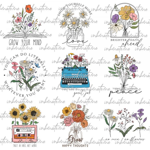 Flower Bundle PNG, Spring Clipart, Wildflower Png, Floral Clipart, WildFlowers Png bundle, Flowers Png bundle,