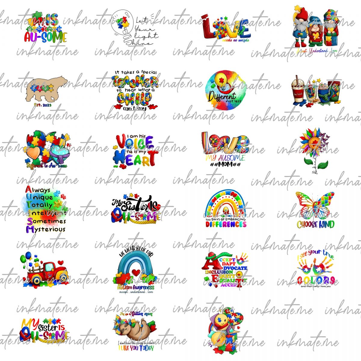 Autism Designs Bundle, Autism Awareness Png, Autism Quote Png, Au-Some, Autism Mom Png, Puzzle Png, Autism Ribbon Png, Puzzle Piece Png