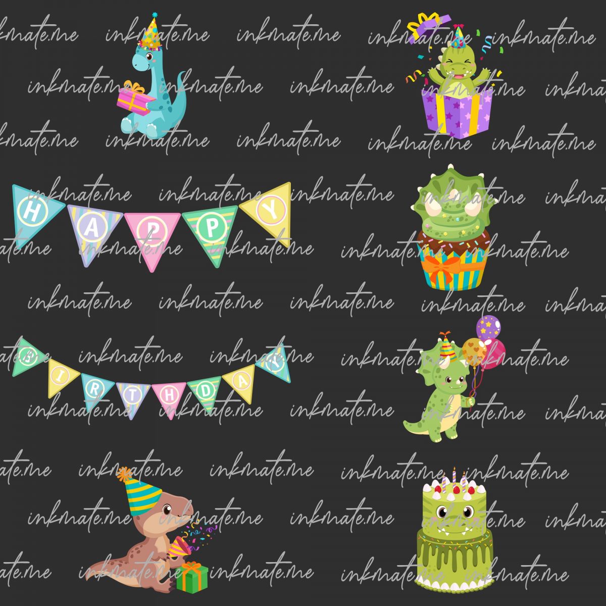 Dinosaur clipart - DINOSAURS - Clipart and Digital Paper Set - Cute Dinosaur Clip Art - Digital Download - Printable