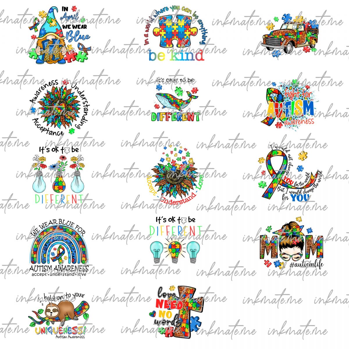 Autism Designs Bundle, Autism Awareness Png, Autism Quote Png, Au-Some, Autism Mom Png, Puzzle Png, Autism Ribbon Png, Puzzle Piece Png