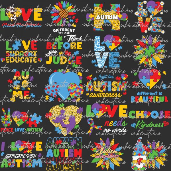 Autism Designs Bundle, Autism Awareness Png, Autism Quote Png, Au-Some, Autism Mom Png, Puzzle Png, Autism Ribbon Png, Puzzle Piece Png