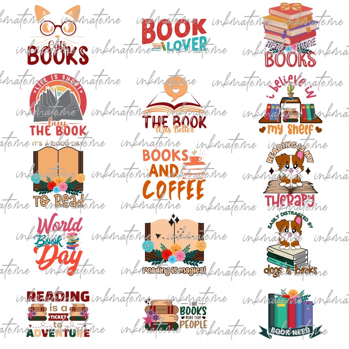 Read Book Png Bundle, Reading Png, Floral Book Png, Book Lover, Books Vintage, Book Flower Sublimation Designs