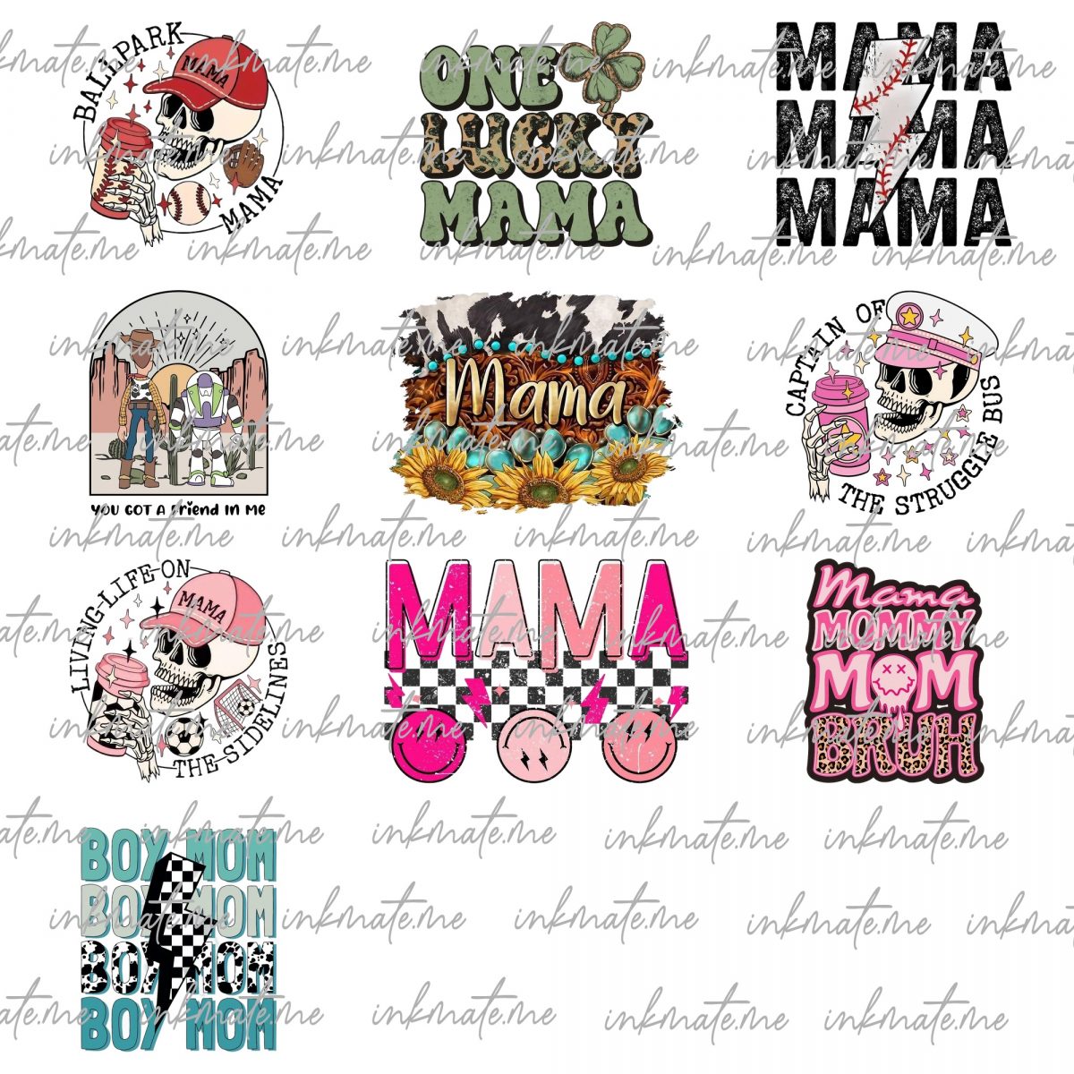 Mama PNG Bundle, Mom Sublimation Bundle, Mama Trendy Pngs, Western png, Retro Tshirt Designs by The Printy Princess