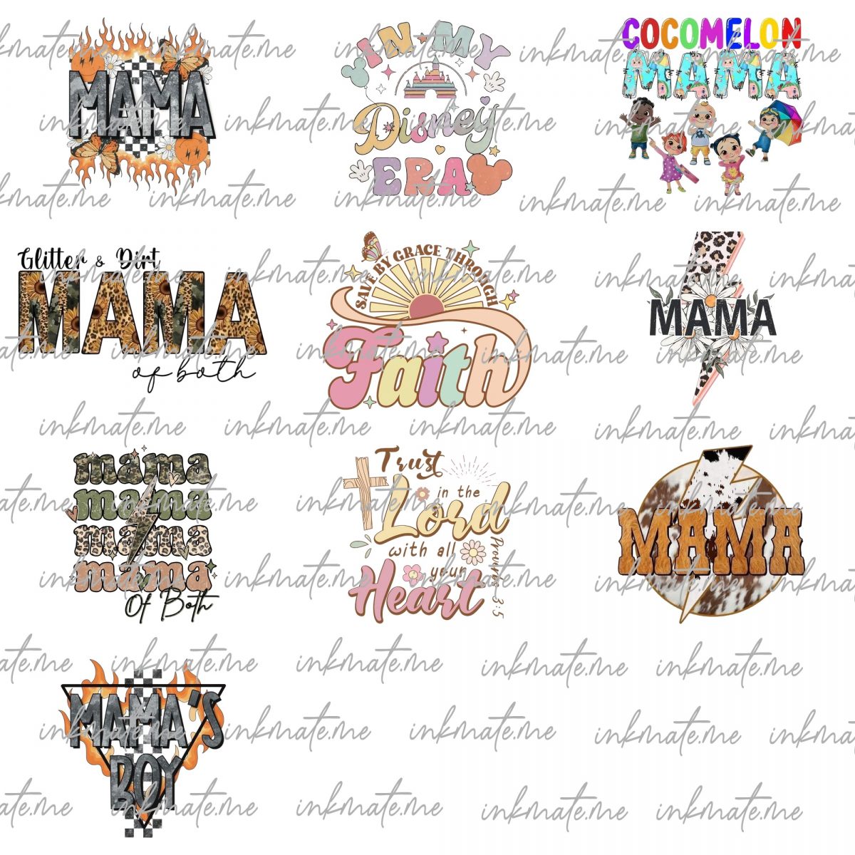 Mama PNG Bundle, Mom Sublimation Bundle, Mama Trendy Pngs, Western png, Retro Tshirt Designs by The Printy Princess