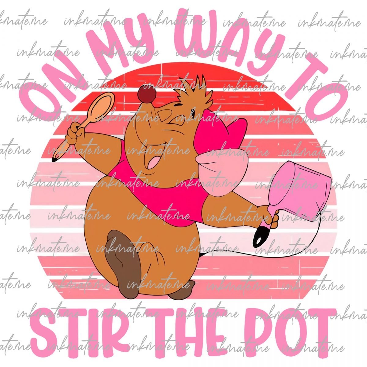 On My Way To Stir The Pot PNG | Digital Design Download | Sublimation PNG | Trendy Pink Valentine | Funny Valentine's Day