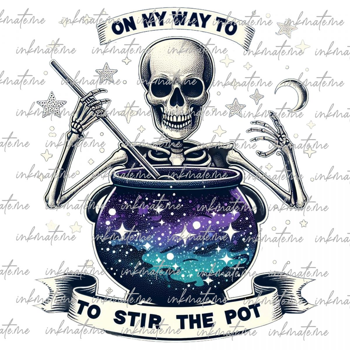 On My Way To Stir The Pot PNG, Digital Design Download, Snarky Skeleton Sublimation PNG, Trendy Tshirt Design, Funny Sarcastic Clipart