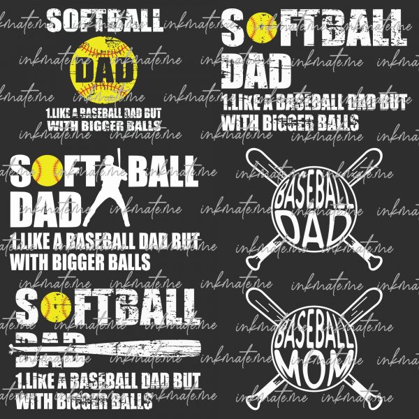 Softball Dad Design Bundle | Softball Dad | Softball Dad SVG | Softball Dad PNG | Softball | Softball SVG | Softball Game | Softball Shirt