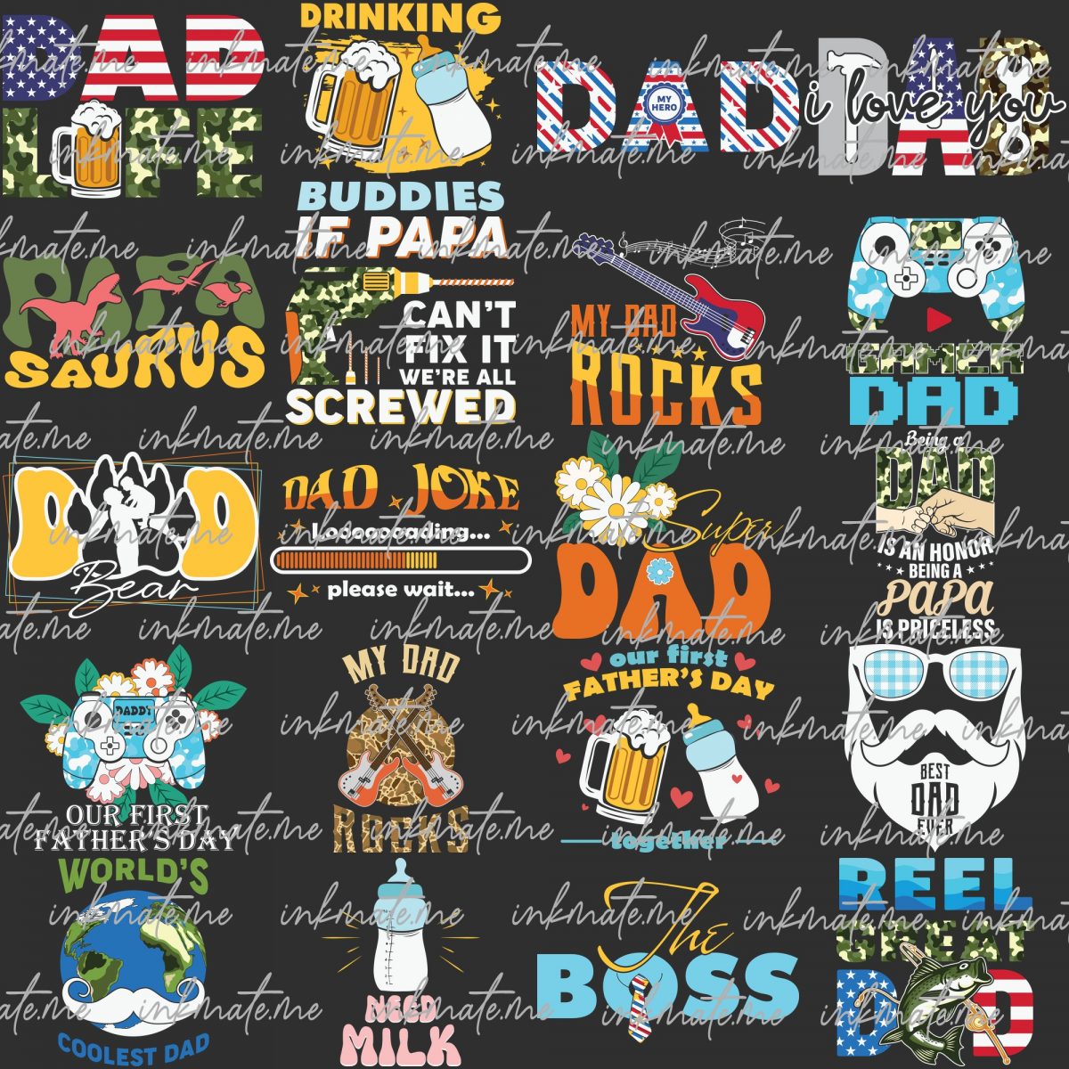 Fathers Day Png Bundle Sublimation Design, Father's Day Png, Dad Life Bundle Png, Dad Life Png, Super Dad, Sublimation Design Download