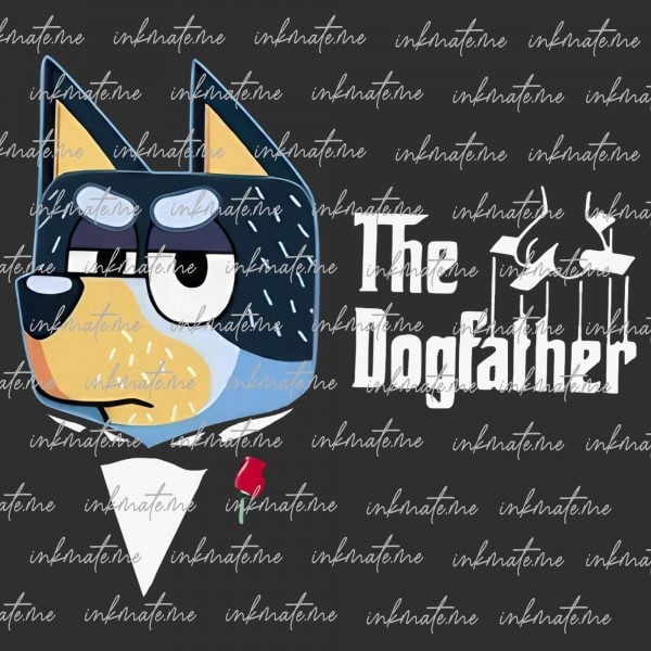 The Dogfather PNG, Bluey Godfather, Bandit The Godfather, Bluey Dog Bandit Dad Digital File, Blue Dog Dad Family Merch, Father's Day Gift