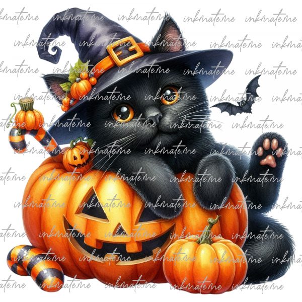 Cat Design, Black Cat, Cat Art, Creepy Cat, Magic Cat, Cat Costume, Halloween Cat, Spooky Cat, Wicked Cat