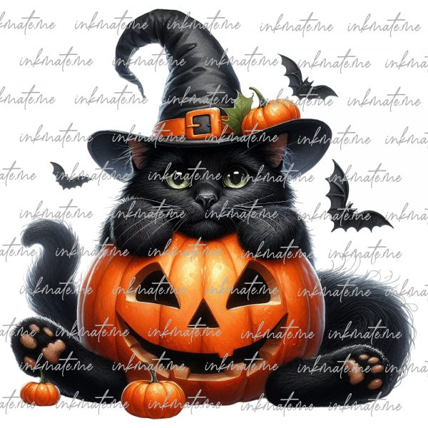 Spooky Cat, Cat Design, Magic Cat, Black Cat, Halloween Cat, Creepy Cat, Cat Art, Cat Costume