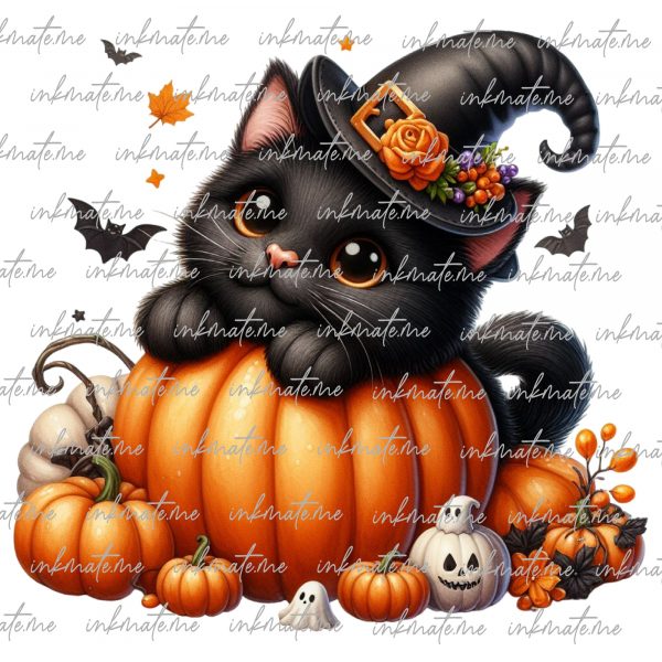 Halloween Cat, Creepy Cat, Wicked Cat, Magic Cat, Cat Design, Black Cat, Cat Art, Cat Costume, Spooky Cat