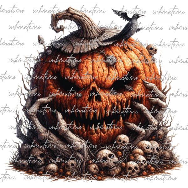 Spooky Pumpkin, Pumpkin Art, Jack-o'-Lantern, Scary Pumpkin