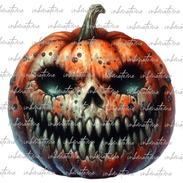 Pumpkin Design, Haunted Pumpkin, Scary Pumpkin, Spooky Pumpkin, Jack-o'-Lantern, Halloween Night