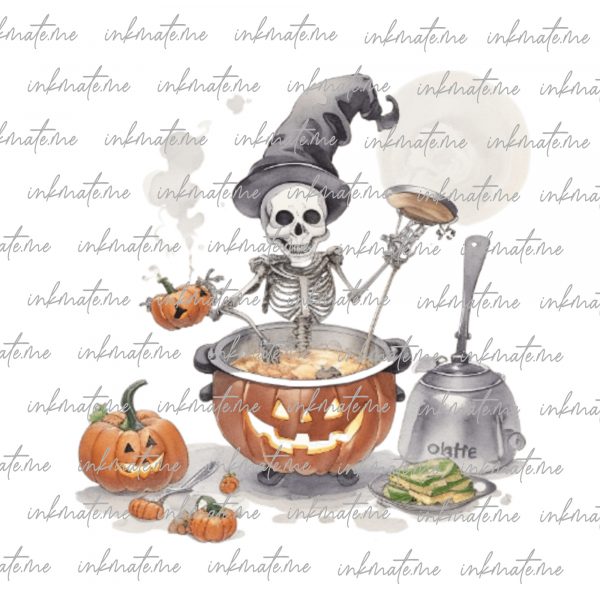 Witch, Skeleton, Ghost, Scary, Halloween, Black Cat, Pumpkin