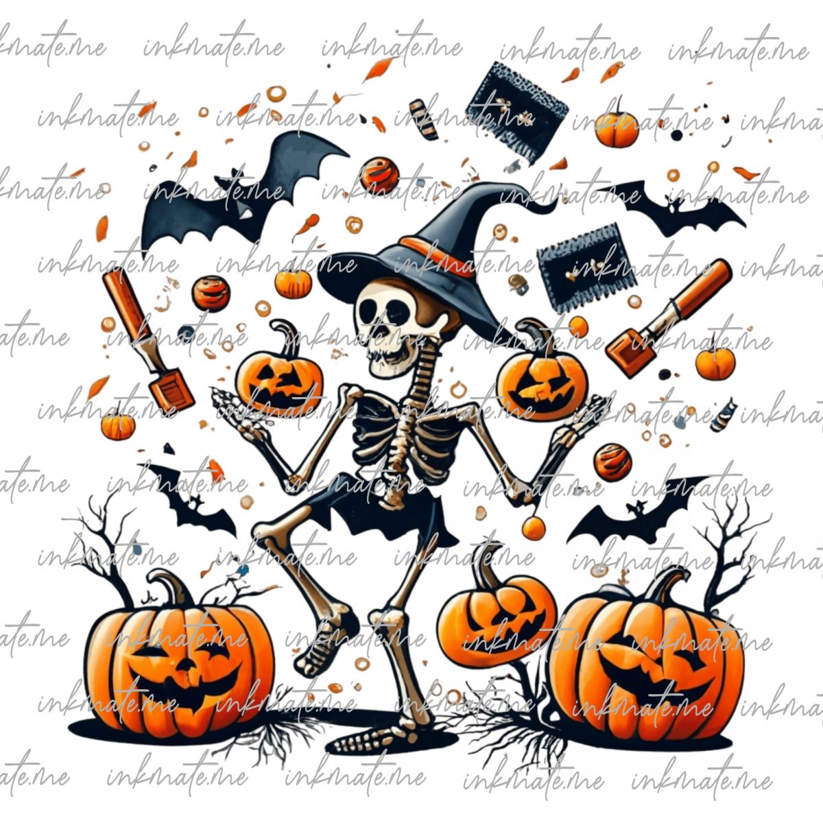 Trick or Treat, Skeleton, Creepy, Monster, Black Cat, Pumpkin, Spooky, Scary, Costume