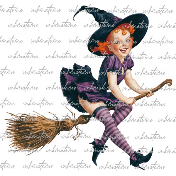 Black Cat, Cauldron, Coven, Halloween Witch, Enchanted, Spells, Witchy, Witchcraft, Witch Hat, Broomstick