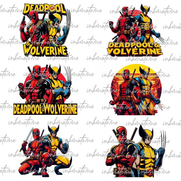 Deadpool & Wolverine, Bundle png HD clipart| Deadpool vs Wolverine 3 |Comic,Superhero,Avengers kids ,clipart,Digital Vector,marvel heroes