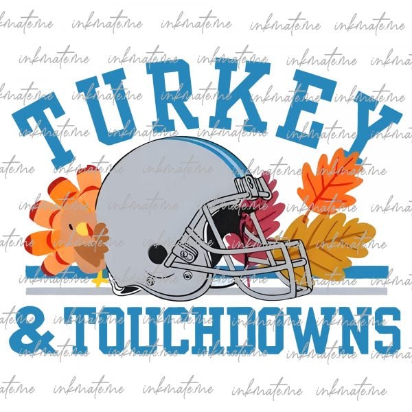 Thanksgiving Football Detroit Crewneck Sweatshirt, Turkey and Touchdowns Vintage Retro Style Turkey Game Day Shirt, football png