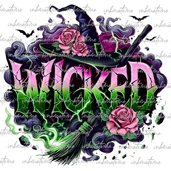 Wicked PNG, Changed For Good Wizard of Oz, Wicked Musical, Pink and Green Coquette Digital Download