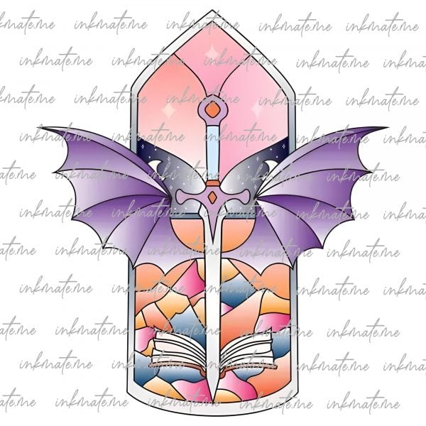 Acotar Stained Glass PNG, Bookish png, Acotar Crescent City, Digital Download Art for T-shirt, Sticker, Mug and More