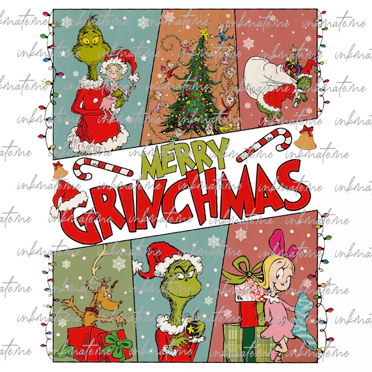 Merry Grinchmas Png, Retro Christmas png, Cartoon Grinch png, Christmas png, Merry X-mas Png, Trendy Christmas Png, Funny Grinch png