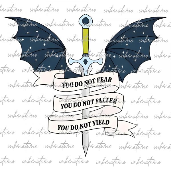 You Do Not Yield PNG, Bookish png, Acotar Crescent City, Digital Download Art for T-shirt, Sticker, Mug and More