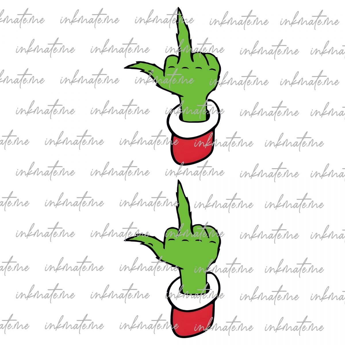 Grinch Middle Finger SVG PNG Ai DXF Files | Christmas Print, Cricut & Silhouette, Vinyl Decal, T-Shirt Printing