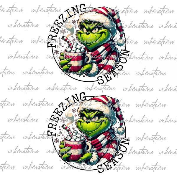 Freezing Season Christmas Png, Xmas Mean Guy Png, Cartoon Greenmas Png, Cozy Christmas Holiday Png, 90s’ Christmas Movie Character Png