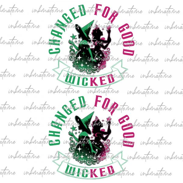 Wicked Glitter Colorful Png, Defy Gravity Broomstick Magic Wand Png, Wizard of Oz Png, Witch Pink and Green Png S220 SNA