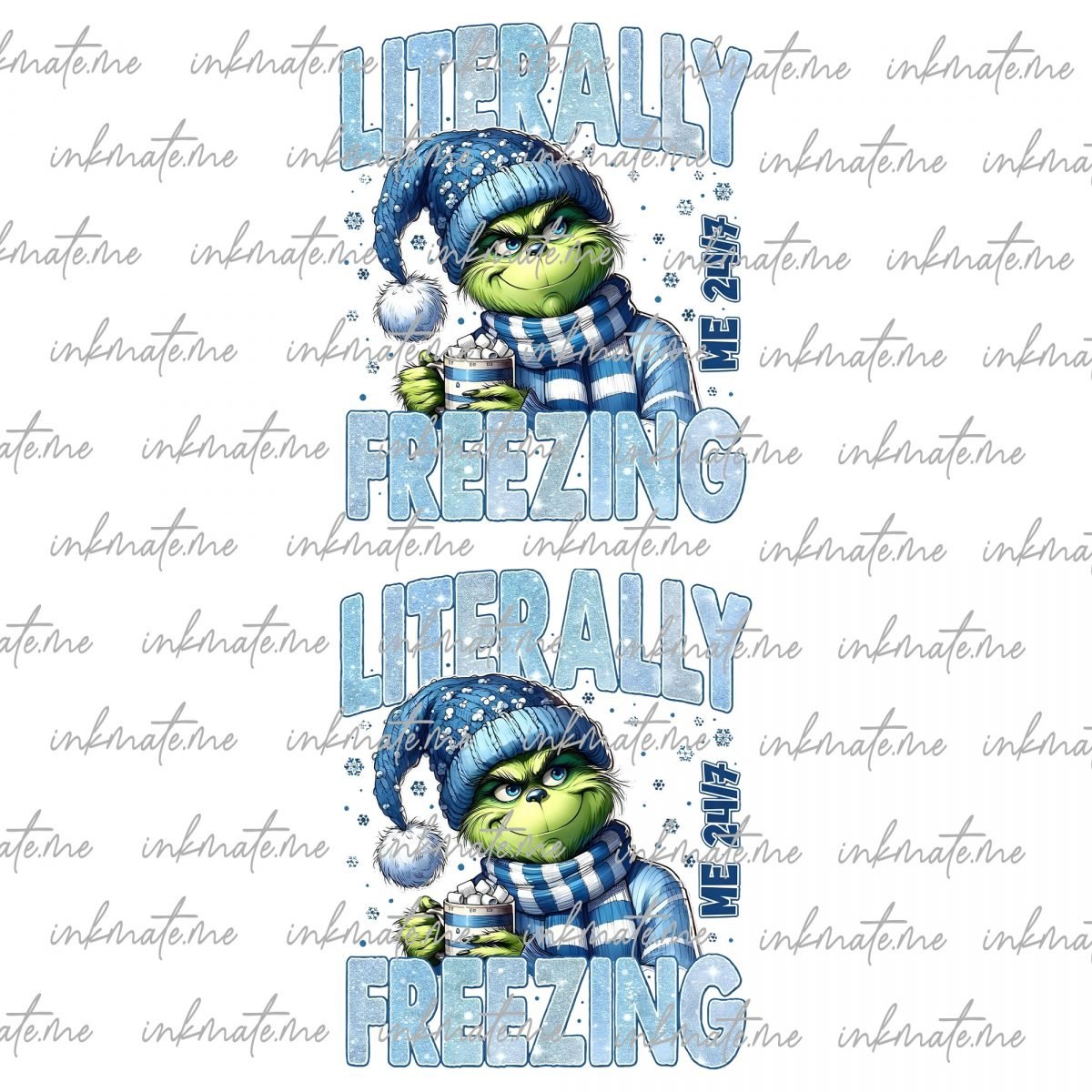 Literally Freezing Season Png, Xmas Mean Guy Png, Cartoon Greenmas Png, Cozy Christmas Holiday Png, 90s’ Christmas Movie Character Png