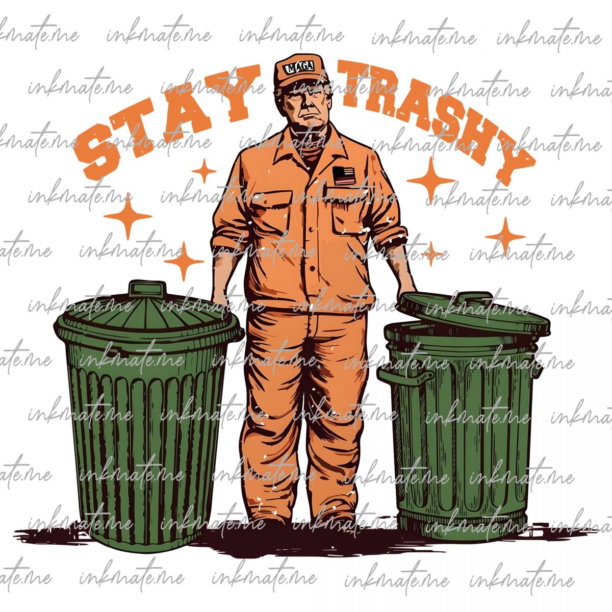 Cool Donald Trump as Garbage Collector PNG, Stay Trashy, Donald Trump Digital Downloads