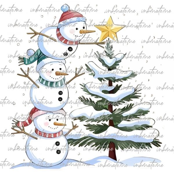 Cute Christmas Snowman png, Funny Christmas Snowman Png, Let it Snow Png, Watercolor Winter png,Vintage Snowman ,Retro Snowman,Holiday Vibes