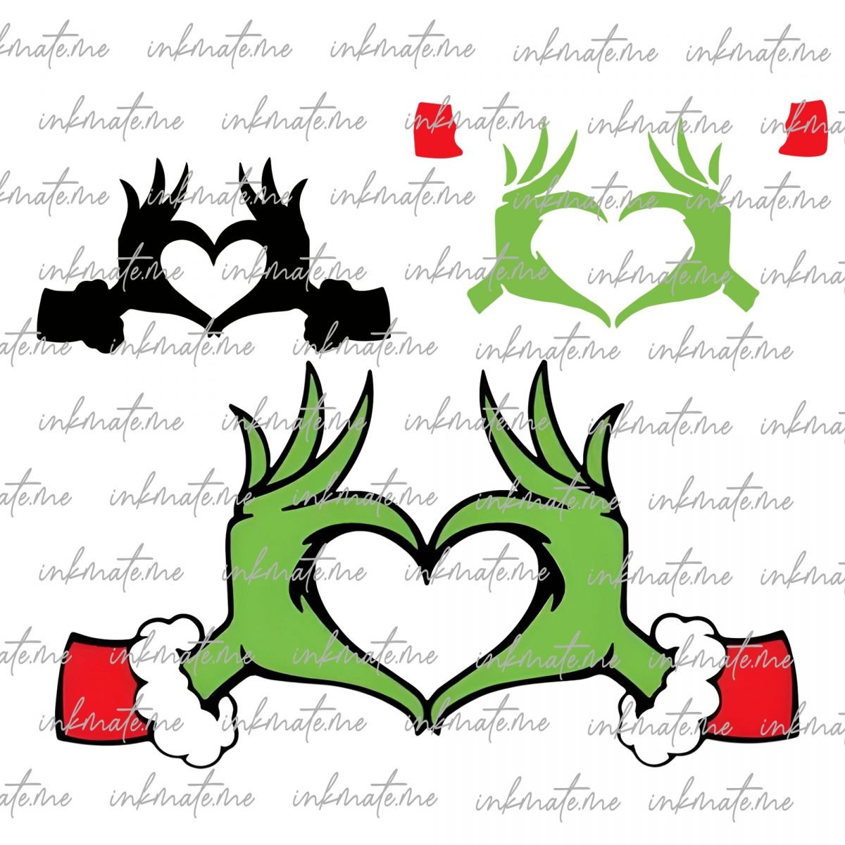 Layered Grinch hands SVG, Grinch heart SVG, Grinch hands PNG, Layered Grinch svg, Grinch layered svg cricut, grinch ornament hand svg