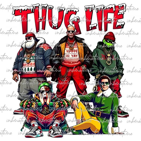 Thug Life Christmas Png, Character Xmas PNG, Christmas Character Png, Funny Christmas Thief Png, Christmas Movie Png