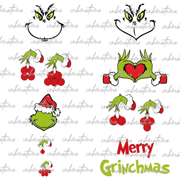 Personalized Grinchmas Ornaments Digital File, Merry Grinchmas Svg, Grinch Svg, Grinch Face Png, Christmas Grinch Design, Christmas Svg