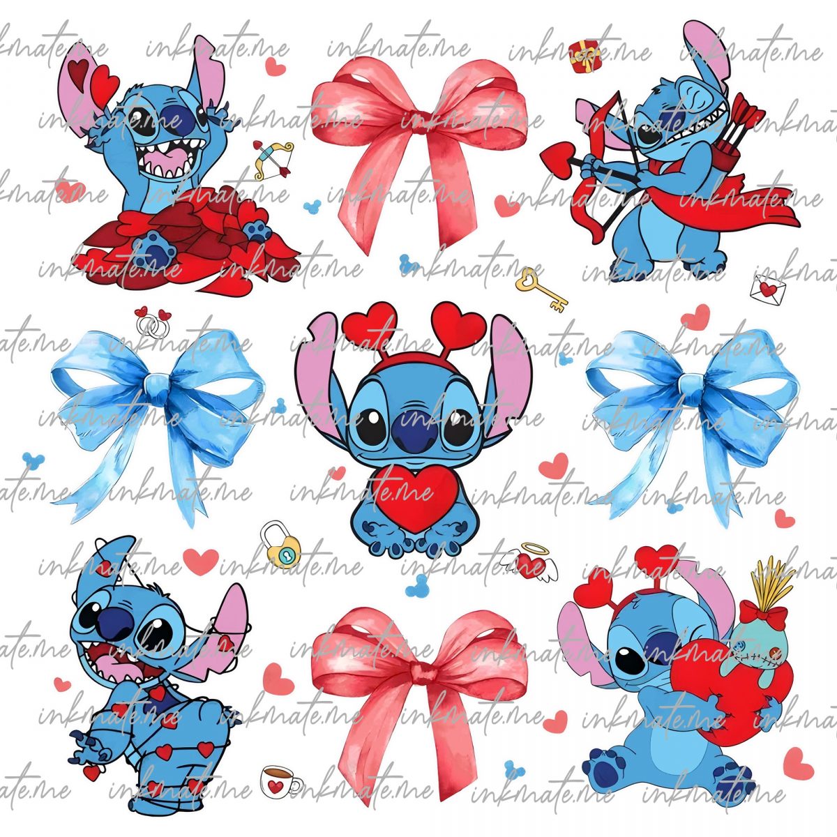 Valentine Cartoon Alien Coquette Png, Pink Valentine Cartoon Character Png, Valentine Couple Coquette Png, Happy Valentine Day Png