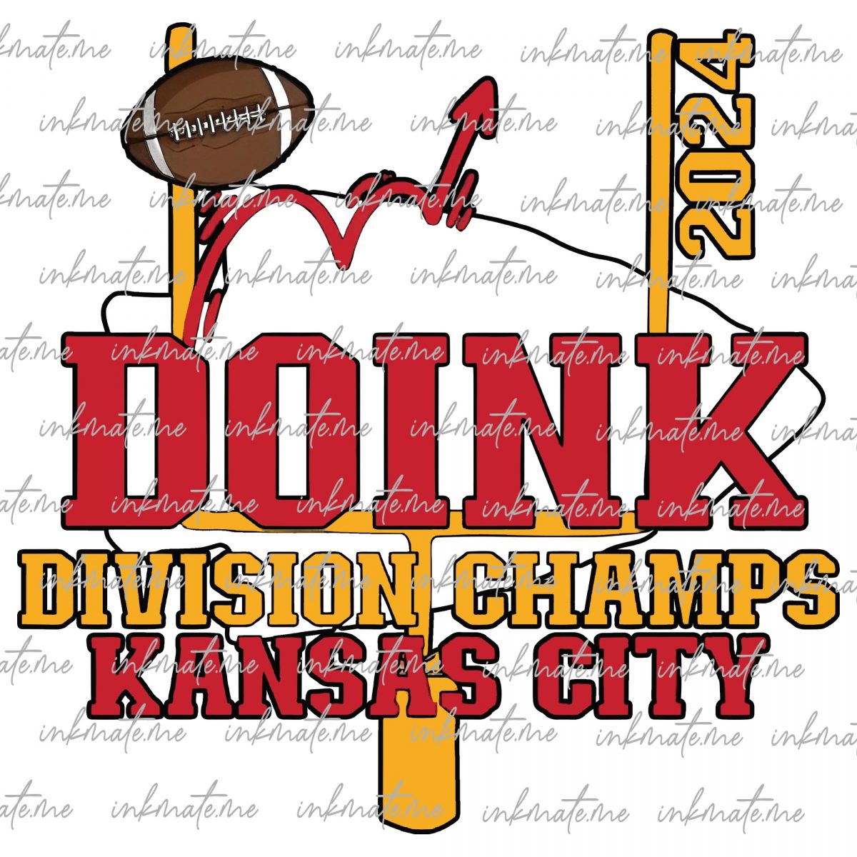 Kansas City Division Champs Football PNG Instant Download Digital Design T-shirt Football Tumbler Chiefs KC 2024 A Little Doink Will Do Ya