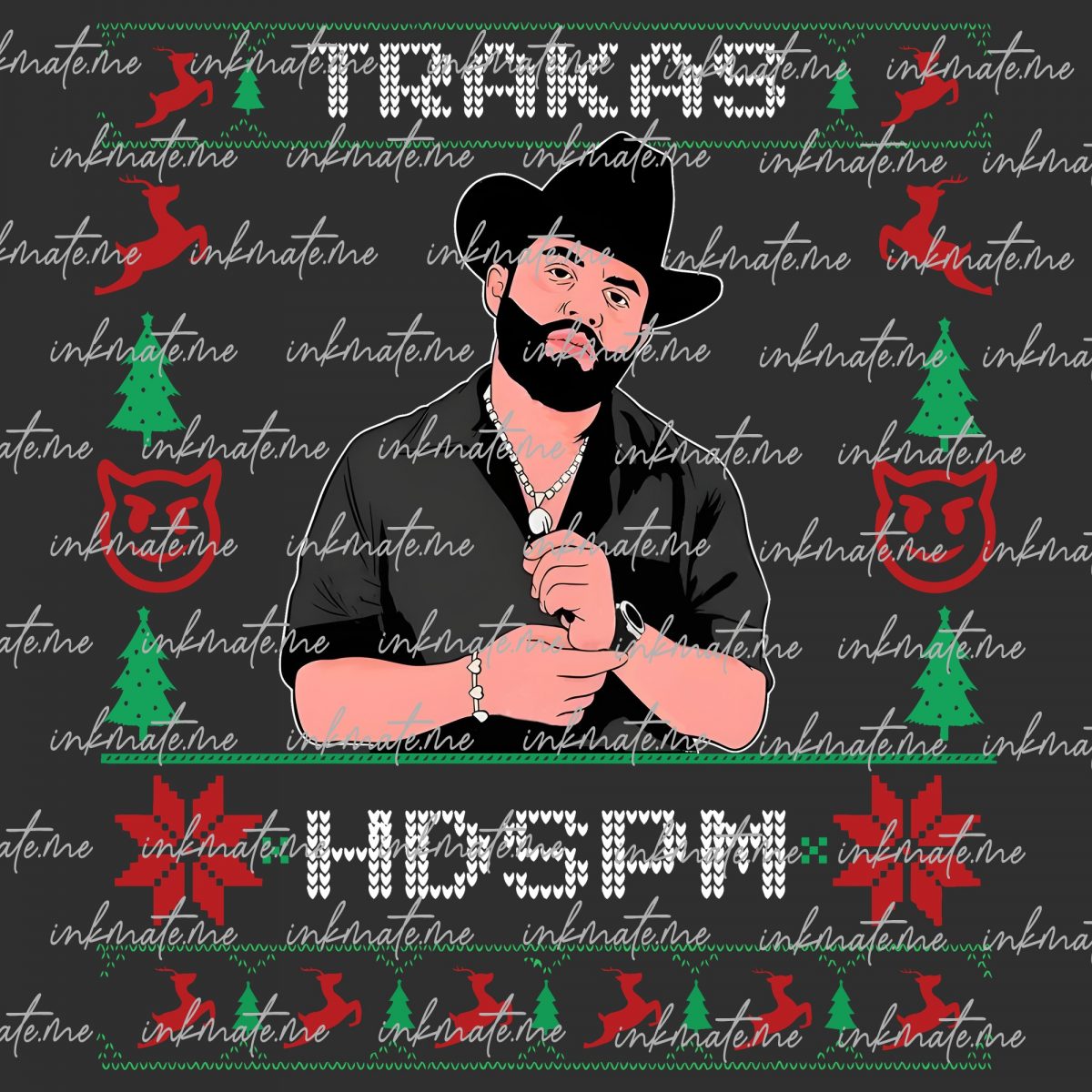 Trakas HSDPM Ugly Christmas Sweater png – Belicón Holiday Digital Design File DTF DTG Printable Luis