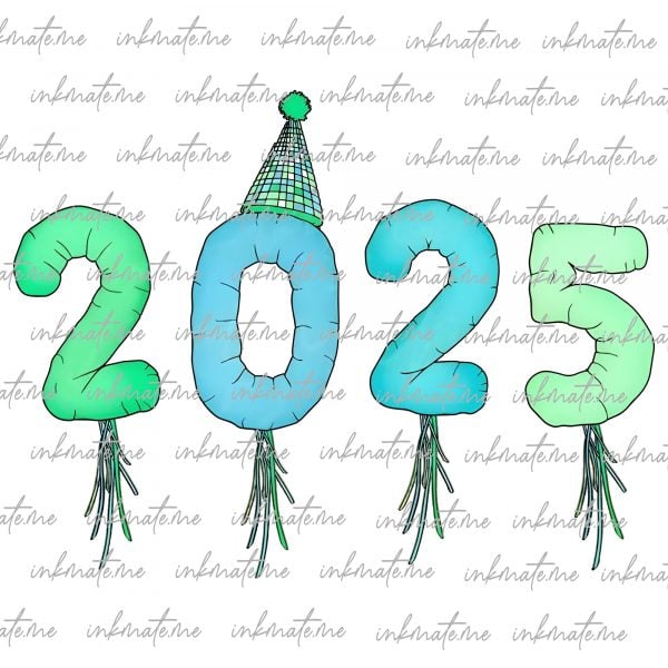 2025 New Year PNG-Disco Sublimation Design Download-Retro png, 2025 New Years png, disco png, Balloon Png, Little Boy Bow Png, Party Png