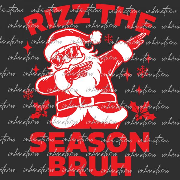 Rizz The Season Bruh Svg Png, Santa Bruh Christmas Svg, Trendy Santa Dabbing Svg, Merry Rizzmas Svg, Rizzmas Christmas Svg File For Cricut