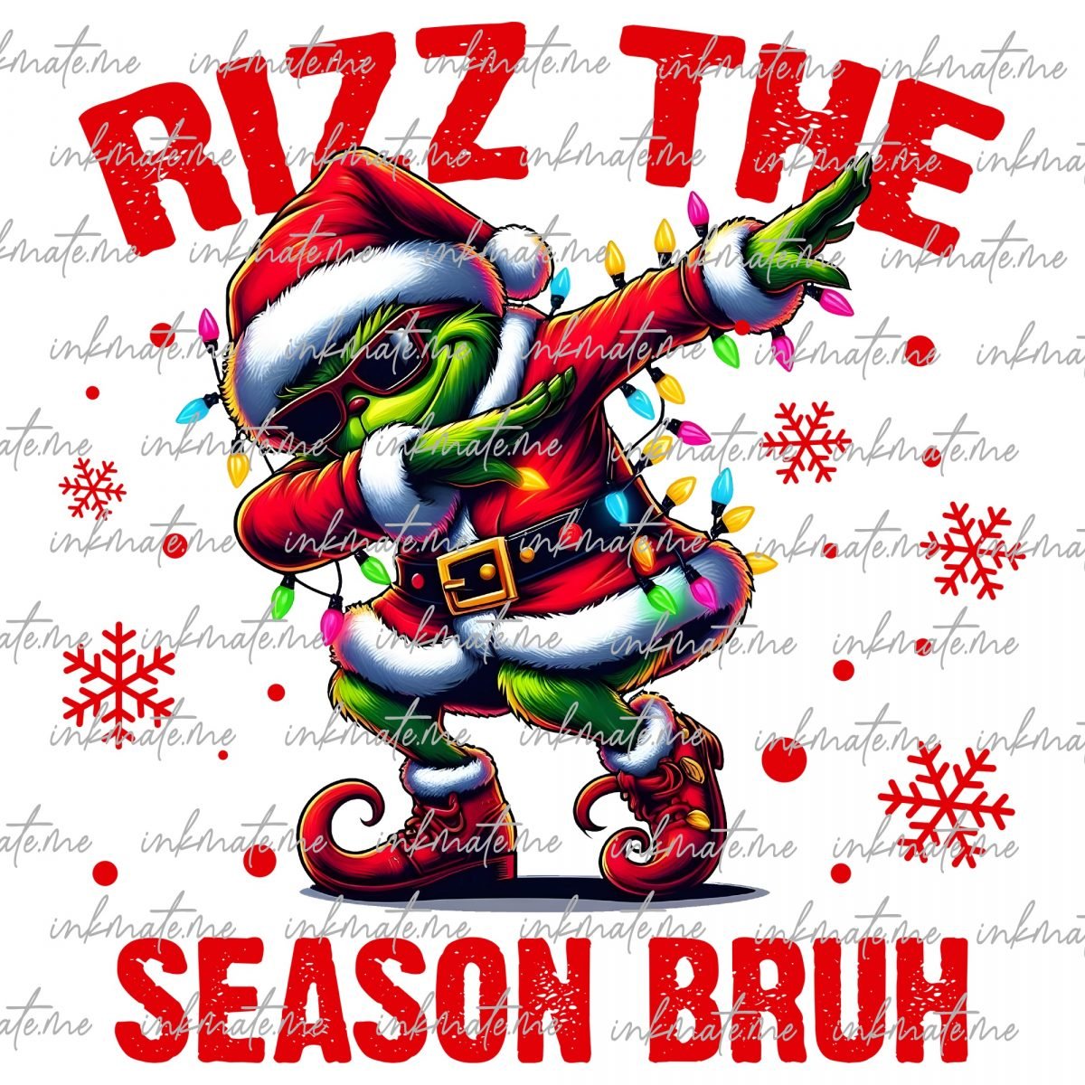 Dabbing Christmas Green Character Png, Retro Christmas Png, Funny Christmas Thief Png, Santa Hat Png, Christmas Green Mean Guy Png