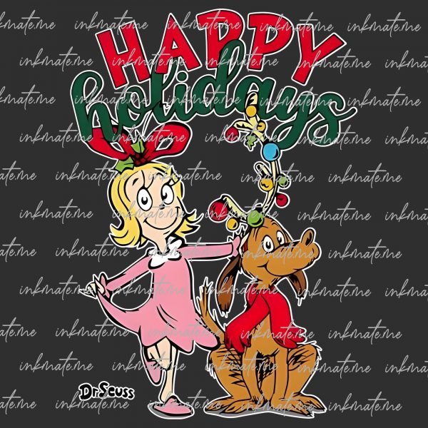 The Grinch Movie Png, Grinch Png, Cindy Lou Happy Holidays Png, Cindy Lou Christmas Png,Christmas Grinch Png, Grinch Dog Max Png,Dog Max Png