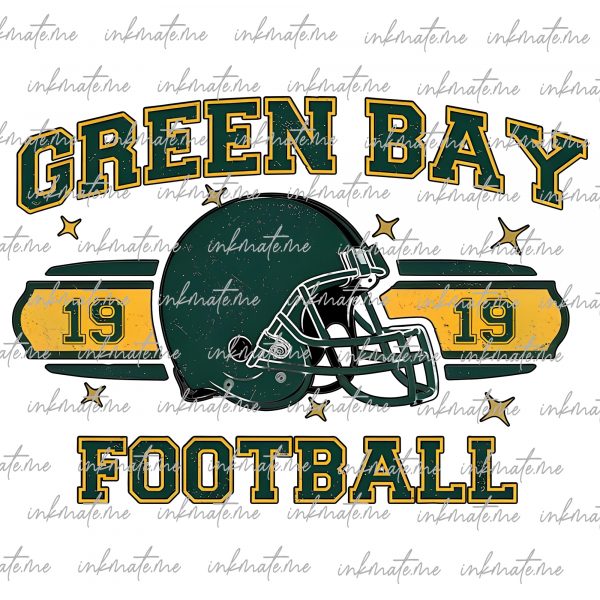 Vintage Green Bay Football png, Green Bay Png, Green Bay Sublimination png, PNG files