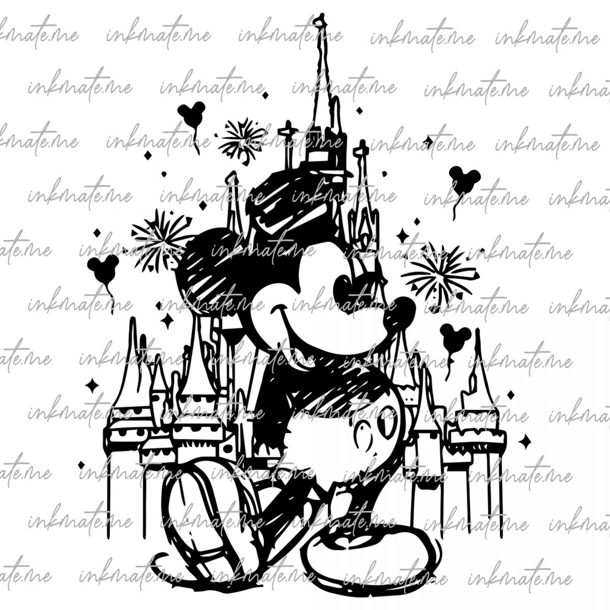 Two Sided Mouse Png Svg, The Happiest Place One Earth Png, Mouse Png, Family Vacation,Magical Castle Svg, Cricut File