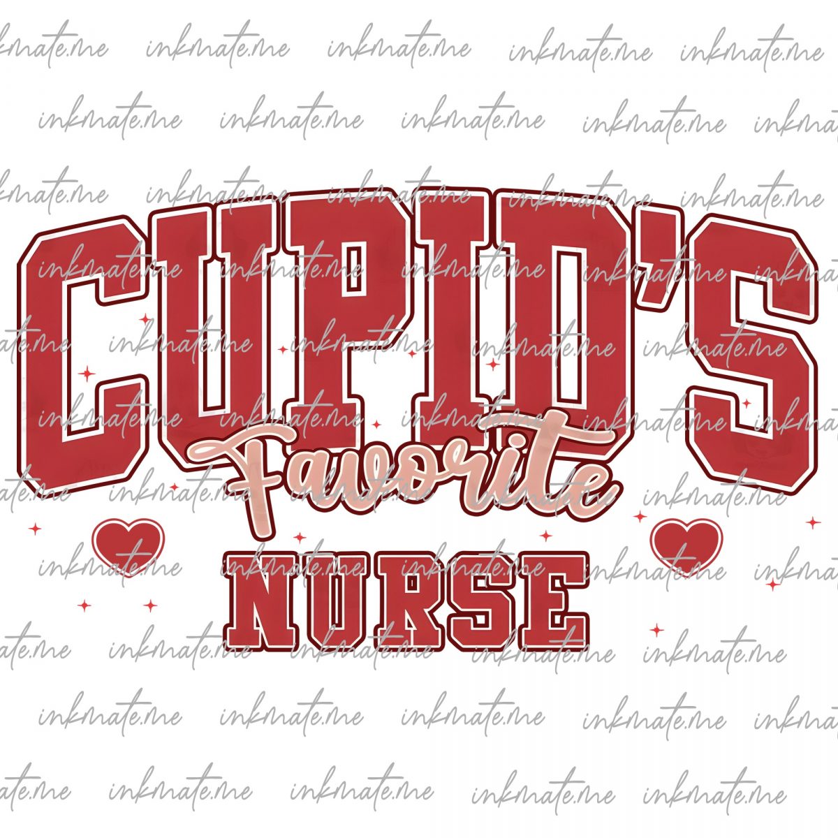 Retro Cupid's Favorite Nurse Valentine Png, Cupid Nurse Png, Nurse Valentine's Day Png, Valentine Nurse Love XOXO Png, Stethoscope Png